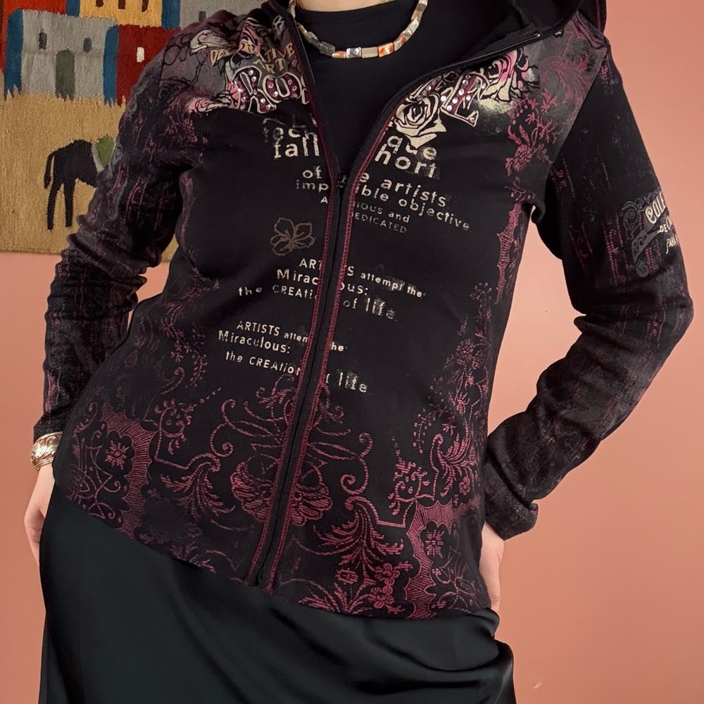Vintage Y2K Artsy Rhinestone Hoodie
